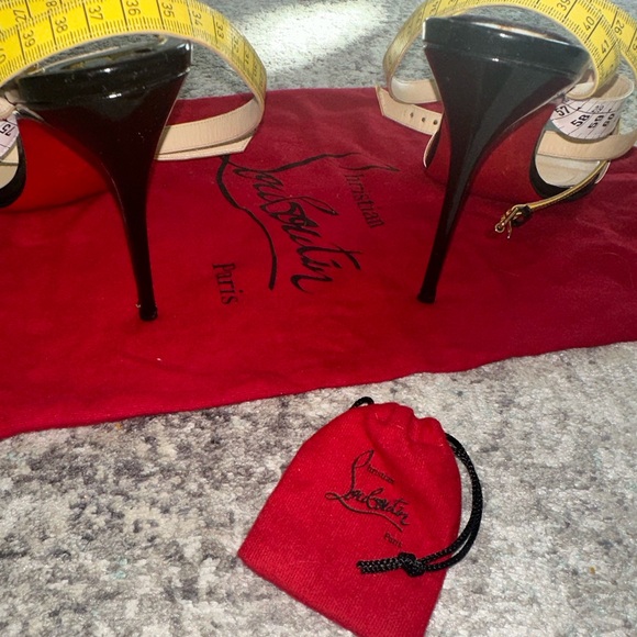 Christian Louboutin Vintage Trompe L'oeil Measuring Tape Strappy High Heels - Picture 9 of 16